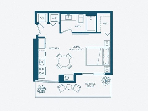 a blue and white floor plan of a house at Regatta at New River, Fort Lauderdale, 33301